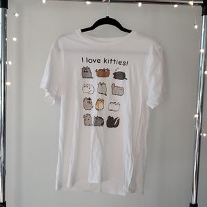 Pusheen white unisex t-shirt (no stain) size large